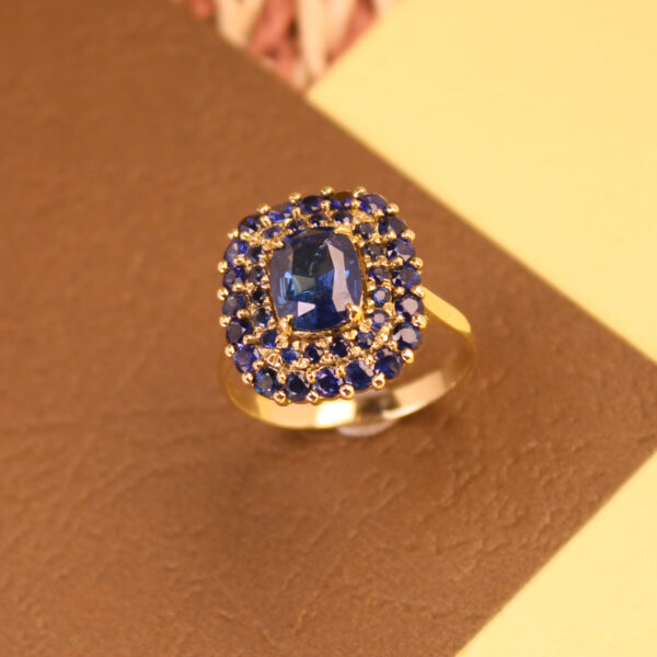 Sapphire Ring | Gold  | Engagement Ring | Unique Anniversary Ring | September Birthstone – Ethical Lapidary Sri Lanka - Image 3
