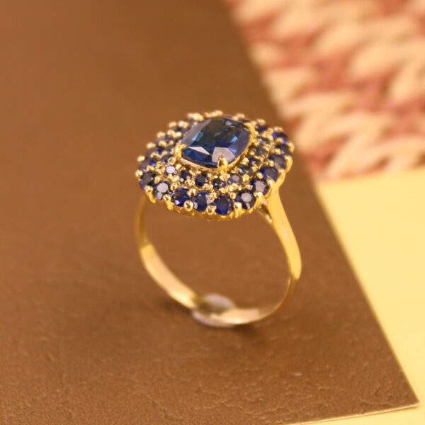Sapphire Ring | Gold  | Engagement Ring | Unique Anniversary Ring | September Birthstone – Ethical Lapidary Sri Lanka - Image 2